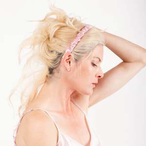 100% Mulberry Silk Scrunchie Headband - Pink