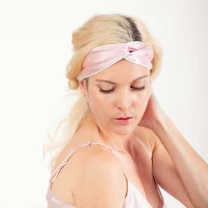 100% Mulberry Silk Elastic Twisted Headband - Pink