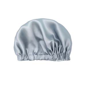 Clothing: Double Layer Mulberry Silk Bonnet Hair Bonnet - Silver - Medium to Small