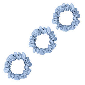 3 Pack Premium Small Mulberry Silk Scrunchies - Sky Blue