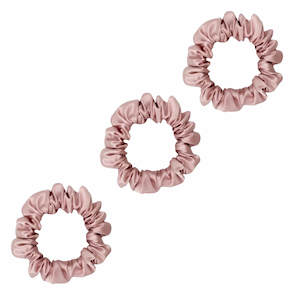 3 Pack Premium Small Mulberry Silk Scrunchies - Pink