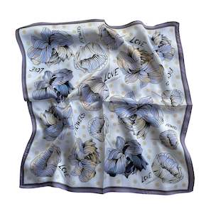 Purple Petals Pure Mulberry Silk Scarf Bandana