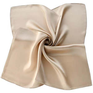 Clothing: Timeless Champagne Pure Mulberry Silk Scarf Bandana