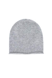 Cashmere Unisex Roll-Edge Beanie - Grey