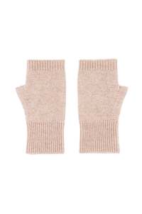 Cashmere Fingerless Gloves Mittens - Cream