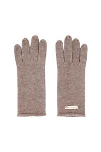 Cashmere Fine Knit Gloves - Chestnut