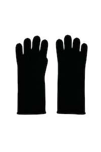 Cashmere Fine Knit Gloves - Black