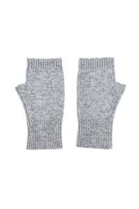 Cashmere Fingerless Gloves Mittens - Grey