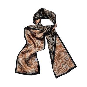 Clothing: Botanical Vein Silk Twilly Pure Mulberry Silk Long Scarf