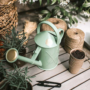 Plant, garden: Bartley Burbler Watering Can - Haws, England - 1 Litre Sage