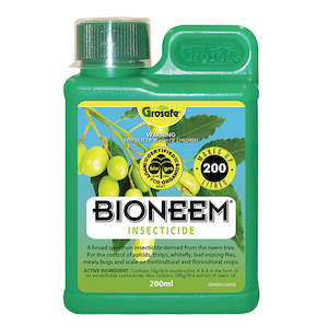 Plant, garden: Grosafe BioNeem - Neem Oil Insecticide for Aphids, Thrips, Mites, Mealybug, Whitefly and Scale - 200ml