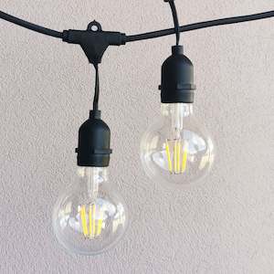 G80 Clear Bulb | 10m 20 Bulbs | Drop Hang Dimmable Festoon Lights