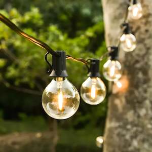 Solar G40 Clear Festoon Lights | 7.6m 25 Bulbs