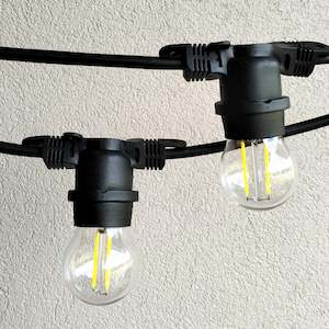 Internet only: G45 Glass Bulb Festoon Lights | 10m 10 Bulbs | Flat Flush Mount