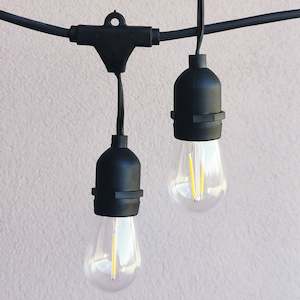 S14 Clear Bulb | 10m 10 Bulbs | Drop Hang Dimmable Festoon Lights