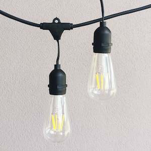 ST58 Clear Bulb | 15m 15 Bulbs | Drop Hang Dimmable Festoon Lights