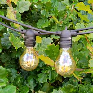 A19 Amber Bulb | 10m 20 Bulbs | Flush Mount Dimmable Festoon Lights