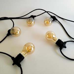 A19 Amber Bulbs | 10m 10 Bulbs | Flush Mount Dimmable Festoon Lights