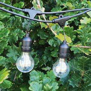 A60 Clear Bulb | 15m 15 Bulbs | Drop Hang Dimmable Festoon Lights