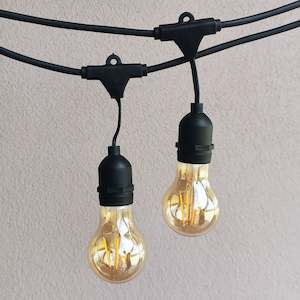 A19 Amber Bulb | 10m 10 Bulbs | Drop Hang Dimmable Festoon Lights