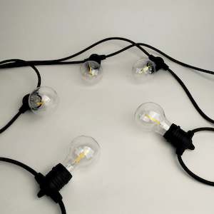 A60 Clear Bulb | 10m 10 Bulbs | Flush Mount Dimmable Festoon Lights