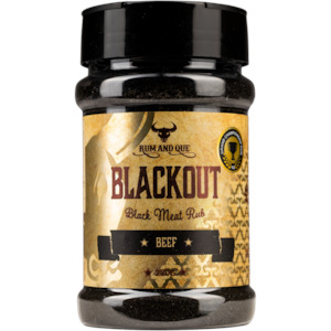 Rum & Que - BLACK OUT (220gm Shaker)