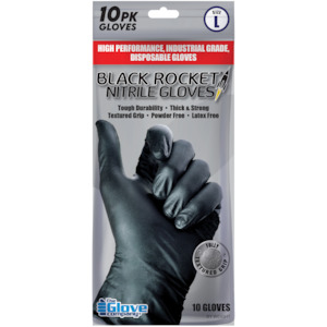 Black Rocket? Nitrile Disposable Gloves - 10 Glove Pack