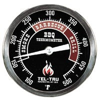 Temperature Monitoring Control: Barbecue Thermometer, Black Dial BQ300, 3 inch dial and 4 inch stem