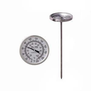 Temperature Monitoring Control: Tel-Tru BBQ Thermometer BQ100 - 1.75" dial & 2.13" stem (Suits Weber Kettle)