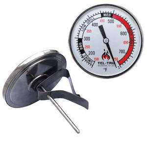 Tel-Tru Ceramic Grill Thermometer BQ325R - 3" Dial & 3" Stem