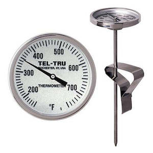 Tel-Tru Ceramic Grill Thermometer LT225R - 2" Dial & 3.5" stem