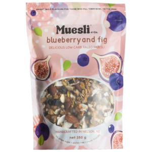 Health food: Low Carb Paleo Blueberry and Fig Muesli 350g