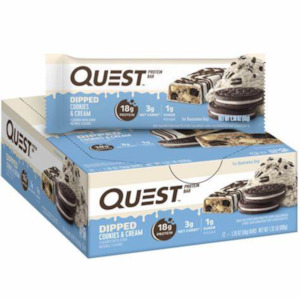 Health food: BUNDLE Dipped Chocolate Protein Bar COOKIES AND CREAM x 12 Bars