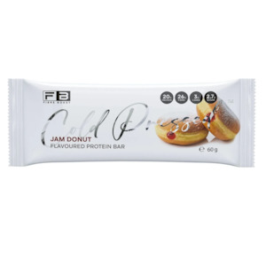 Health food: FIBRE BOOST Jam Donut Flavour 60g Cold Pressed Protein Bar -