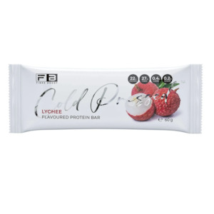 Health food: FIBRE BOOST Lychee 60g Cold Pressed Protein Bar -