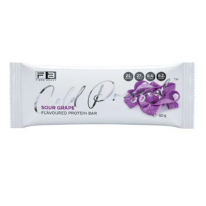 Health food: FIBRE BOOST Sour Grape Flavour 60g Cold Pressed Protein Bar -