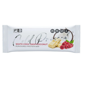 FIBRE BOOST White Choc Raspberry Coconut - 60g Cold Pressed Protein Bar -