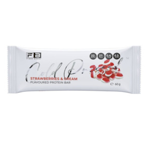 Health food: FIBRE BOOST Strawberries & Cream 60g Cold Pressed Protein Bar