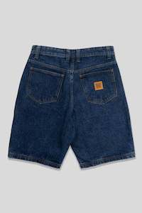 Baggy Denim Short - Leather Patch