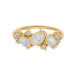 Rainbow Moonstone & Diamond Midsummer Night's Dream Ring