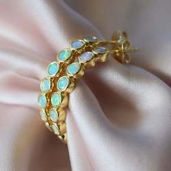 Jewellery: Opal Ombre Grande Hoops