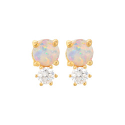 Jewellery: Opal and Diamond Doublet Studs