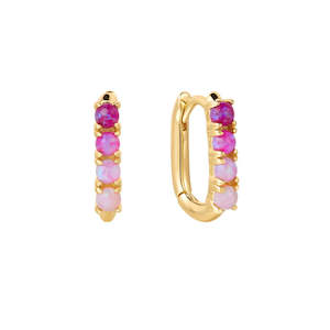 Pink Opal Ombre Oblong Ella Hoops