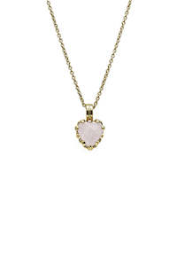 Love Claw Necklace Rose Quartz Gold Gold Plated