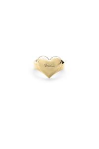 Full Heart Signet Ring - Gold Vermeil