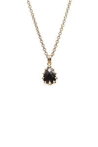 Love Claw Teardrop Necklace Onyx Gold Plated