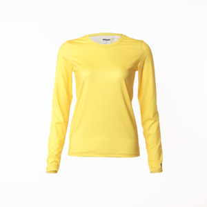 Sun Yellow ☀️  | Long Sleeve Tech Tee | Recycled Ground Coffee Polyester | Female