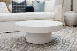 CONCRETE coffee table round Single Pedestal 36cm height (GRC)