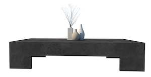 CONCRETE coffee table LOW rectangle 145cm x 65cm x 30cm height (GRC)