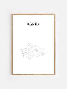 BADER, HAMILTON, NZ HOMETOWN PRINT